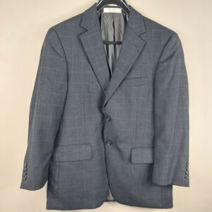 John Nordstrom Men's Suit Jacket 40S Loro Piana Wool Charcoal Gray Check